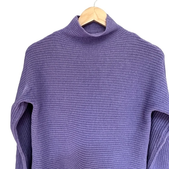 Bartolini Made In Italy Cashmere Blend Mock Neck Purple Sweater, Small - Picture 5 of 8